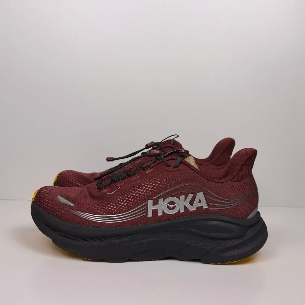 Hoka One One Clifton 11 GTX Running Shoes Men Sz 10 Maroon/Black 1176572 Sample
